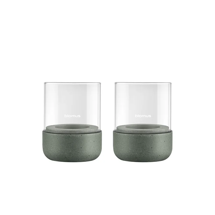 Blomus - Calma Lantern, Ø 7 cm, clear / agave green (set of 2)