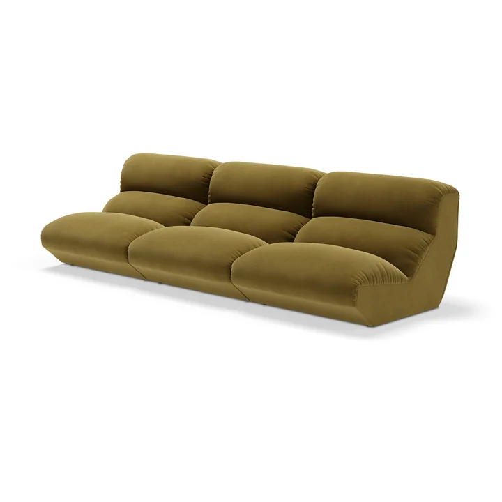 & Tradition - Hi Lo 3-seater sofa, configuration C, green (fabric Kvadrat Mylla 0971)