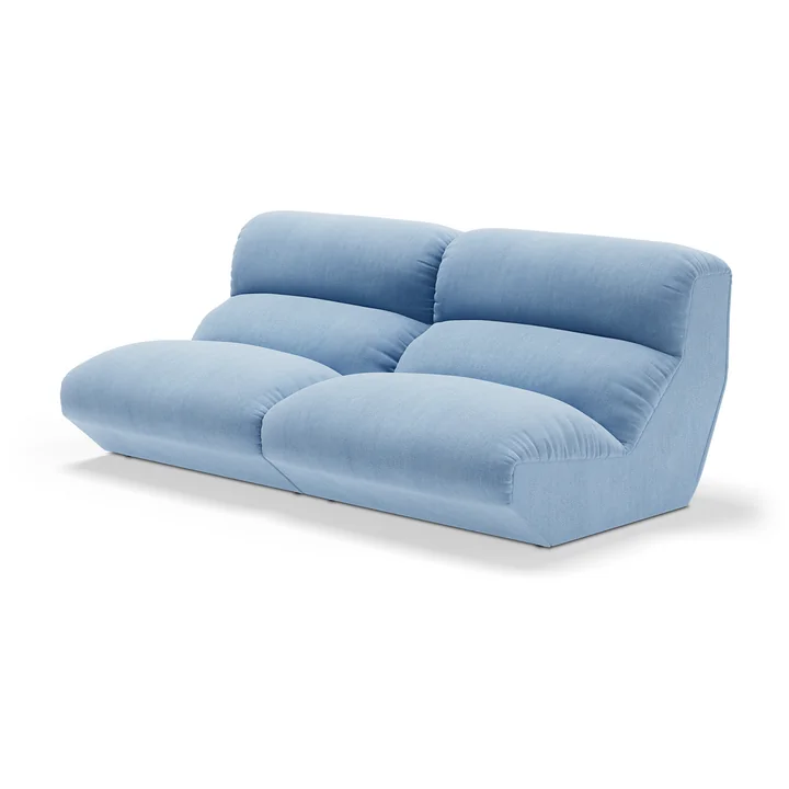 & Tradition - Hi Lo 2-seater sofa, configuration A, blue (fabric Kvadrat Gentle 0733)