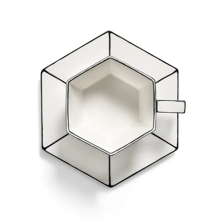 Serax - Carte Blanche Cappuccino cup with saucer, white / black