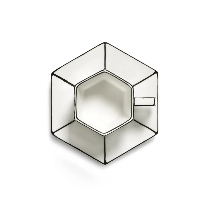 Serax - Carte Blanche Espresso cup with saucer, white / black