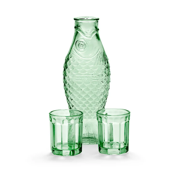 Serax - Fish & Fish Set carafe + 2 glasses M, green