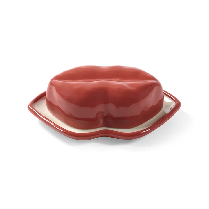 Serax - Lips Bowl with lid, red / white