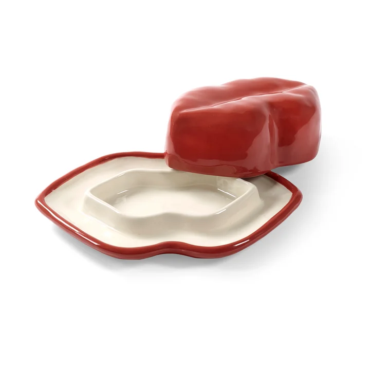 Serax - Lips Bowl with lid, red / white
