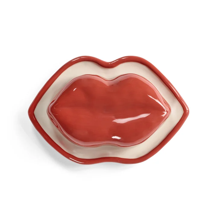 Serax - Lips Bowl with lid, red / white