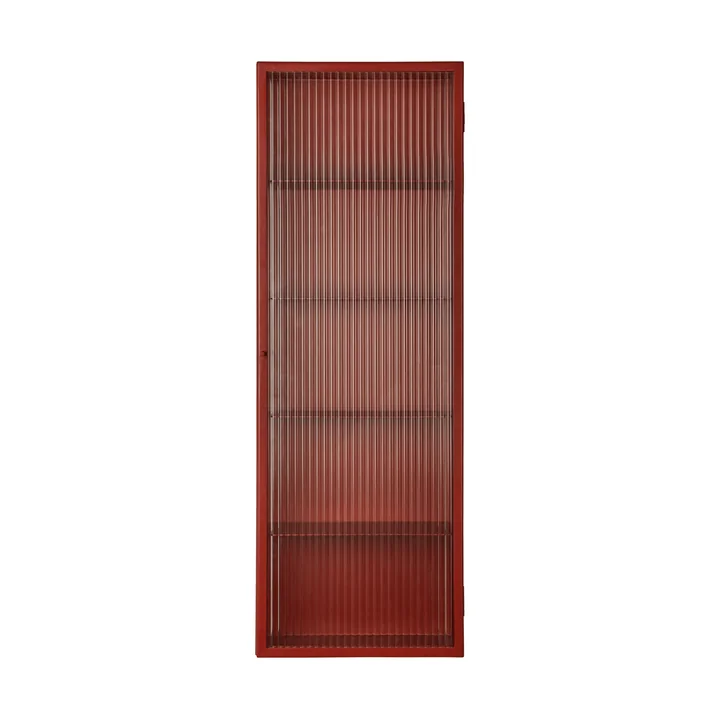 Ferm Living - Haze Wall cabinet, 35 x 100 cm, glass / oxide red