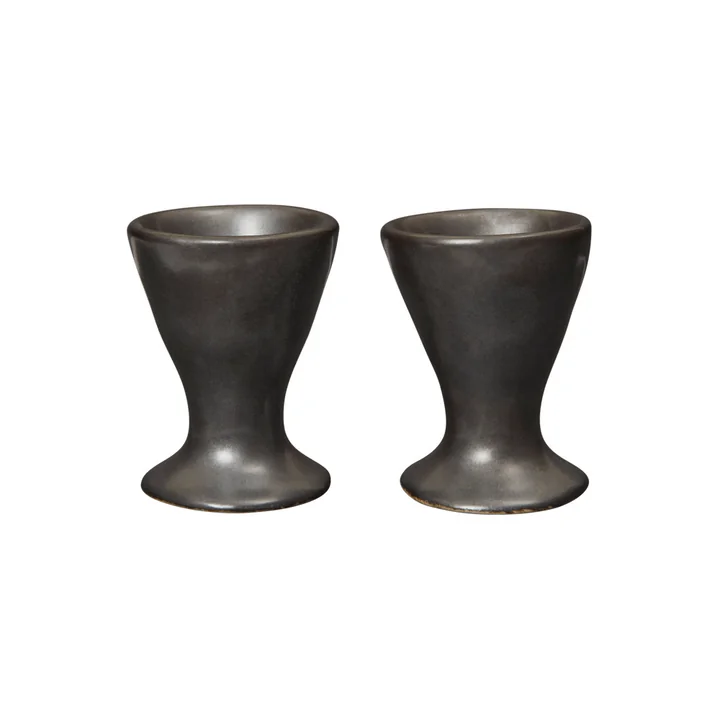 Ferm Living - Flow egg cup, black (set of 2)