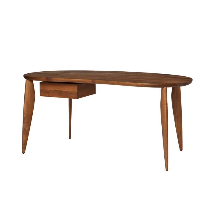 Ferm Living - Feve Dining table, 160 x 86 cm, walnut with drawer