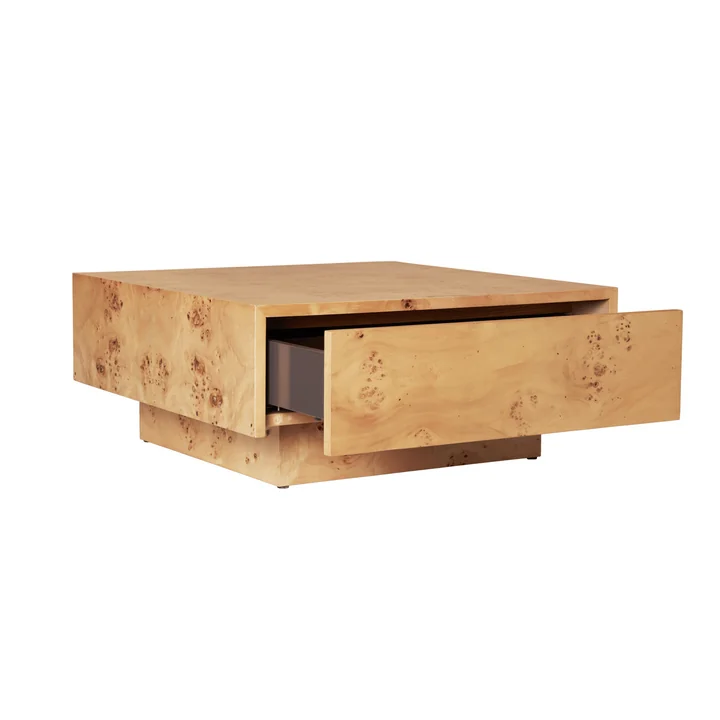 Ferm Living - Burl Coffee Table, with drawer, 70x 70 cm, natural