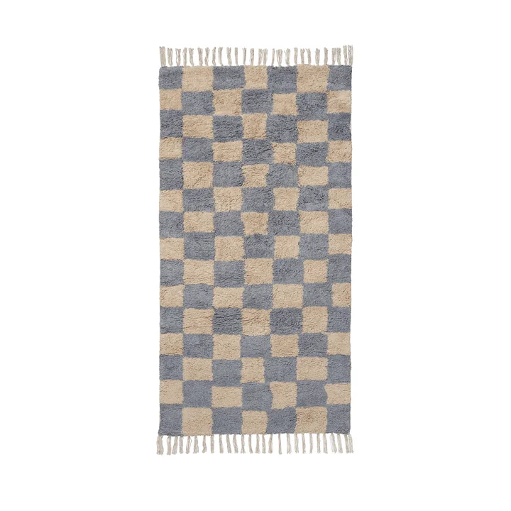 Ferm Living - Mara children's rug, 150 x 80 cm, mist blue / warm sand