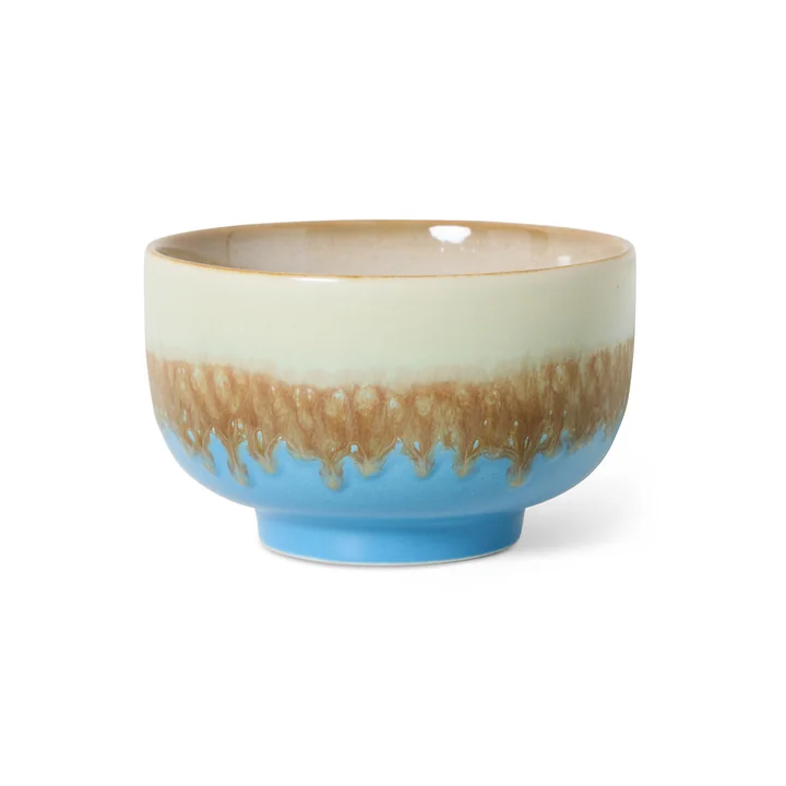HKliving - 70's Pasta bowl, Ø 13.5 cm, azure