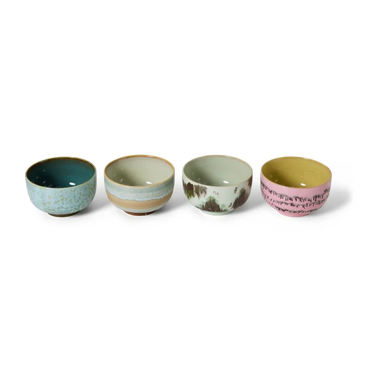 HKliving - 70's Pasta bowl, Ø 13.5 cm, dada (set of 4)