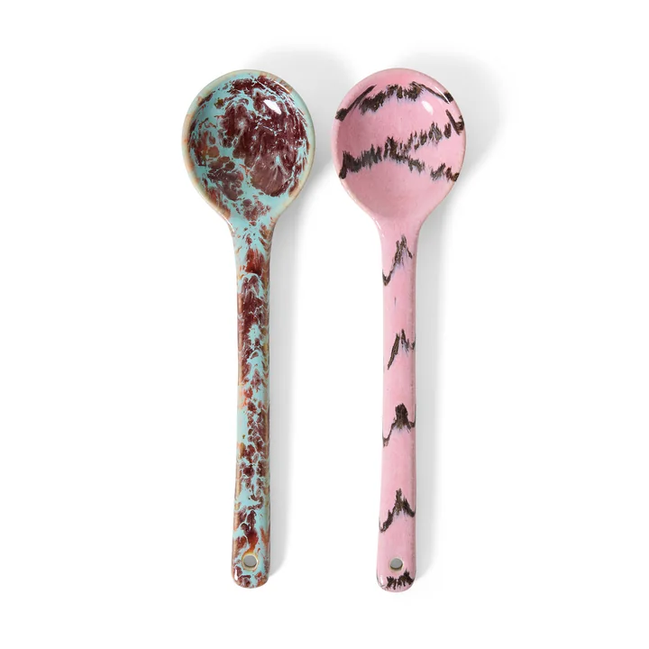 HKliving -70s serving spoon- sprinkle -set of 2