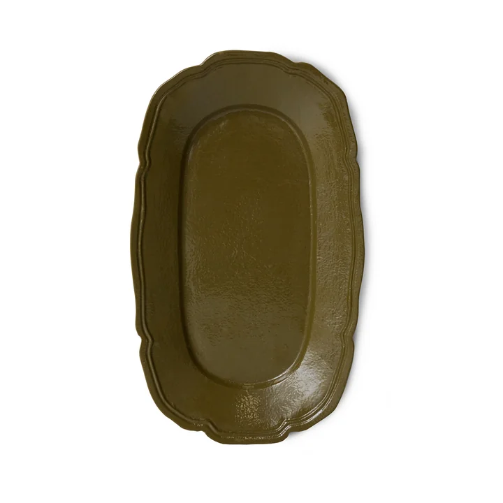 HKliving - New Classics Serving tray, 35 x 21 cm, olive
