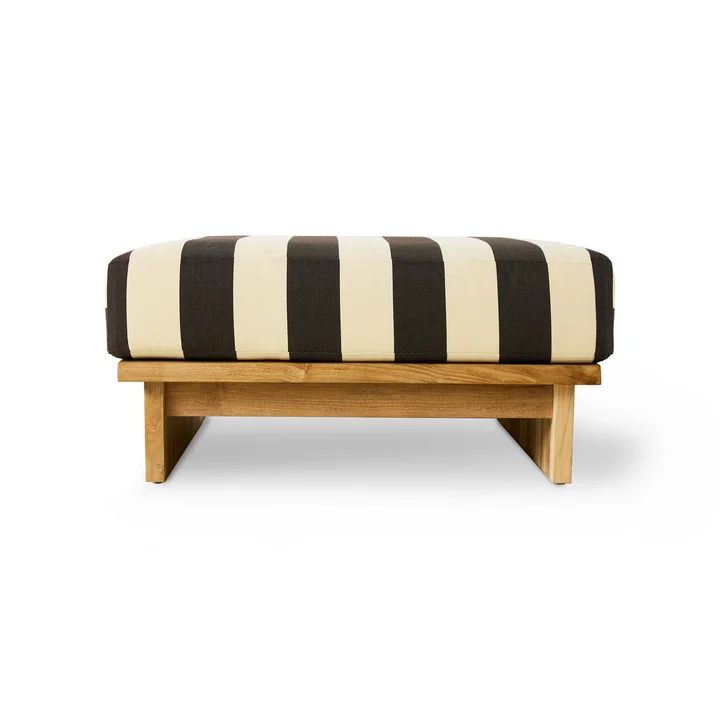 HKliving - Outdoor stool, teak / stracciatella