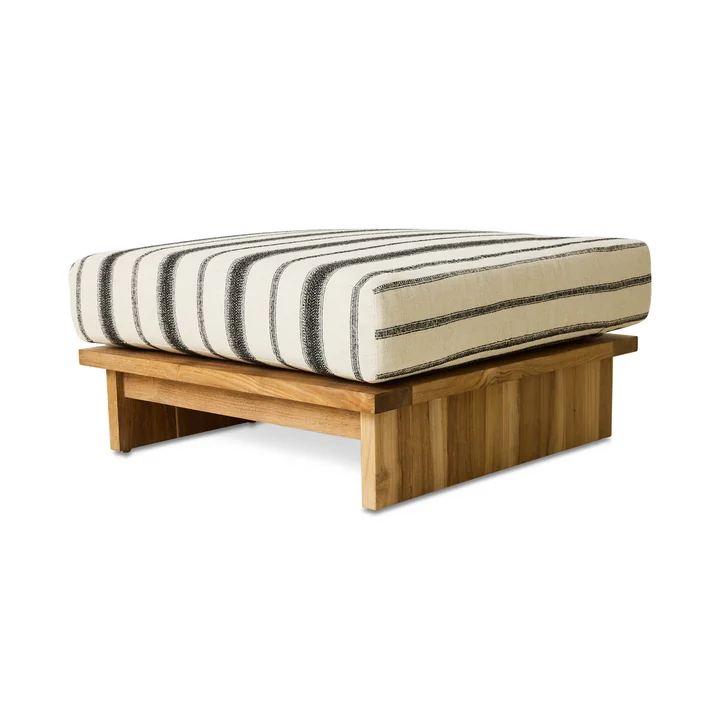 HKliving - Outdoor stool, teak / chalkstripe
