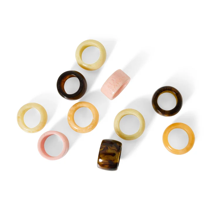 HKliving - Napkin rings, sunrise (set of 4)