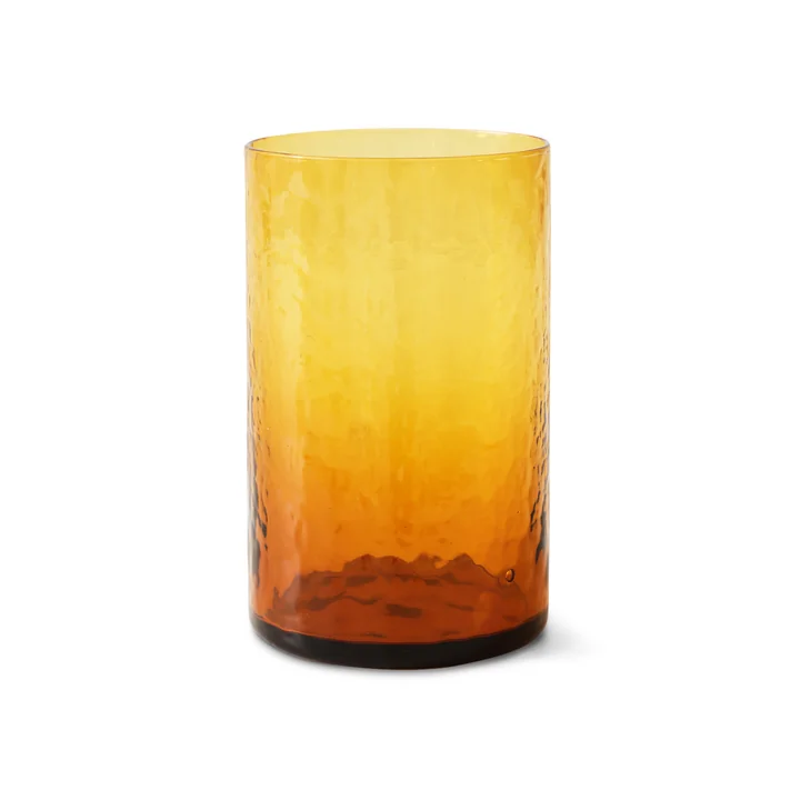 HKliving - Tube Drinking glass, H 12 cm / 400 ml, amber