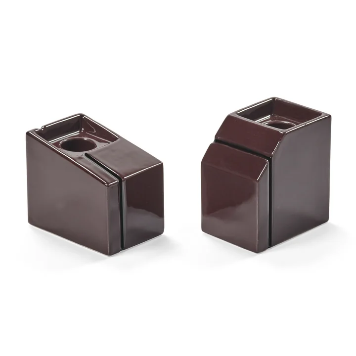 Serax - Silos Candle holder, burgundy (set of 2)