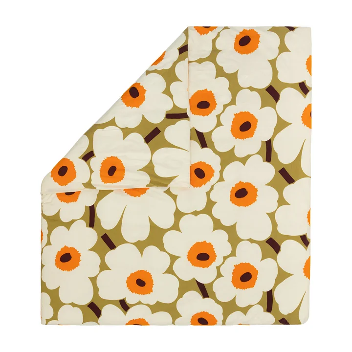 Marimekko - Unikko Comforter cover, 210 x 210 cm, caramel / cream / warm orange (fall / winter 2025)