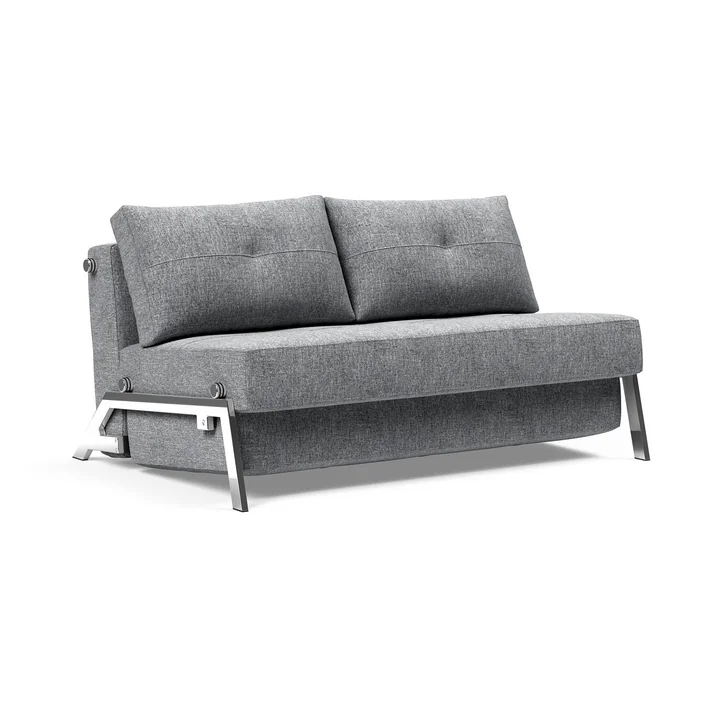 Innovation Living - Cubed 140 Sofa bed, 145 x 103 cm, chrome / light gray (565 Twist Granite )