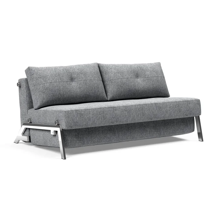 Innovation Living - Cubed 160 Sofa bed, 165 x 103 cm, chrome / light gray (565 Twist Granite )