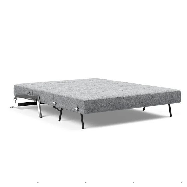 Innovation Living - Cubed 160 Sofa bed, 165 x 103 cm, chrome / light gray (565 Twist Granite )