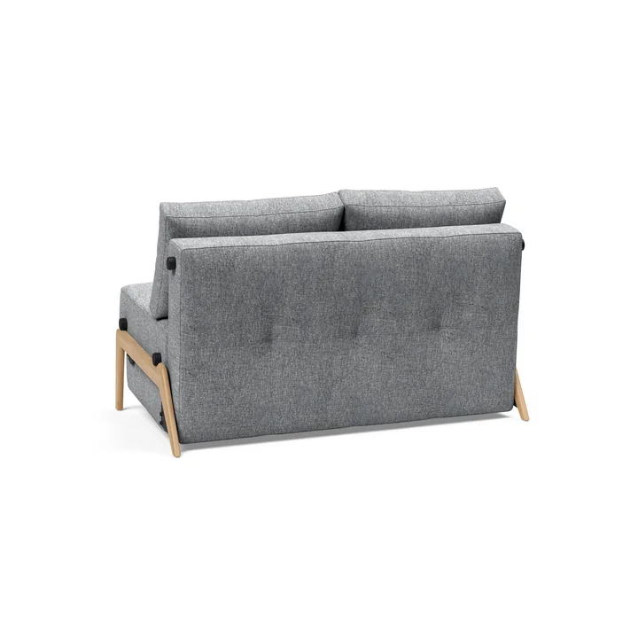 Innovation Living - Cubed 160 Sofa bed, 168 x 98 cm, oak / light gray (565 Twist Granite )