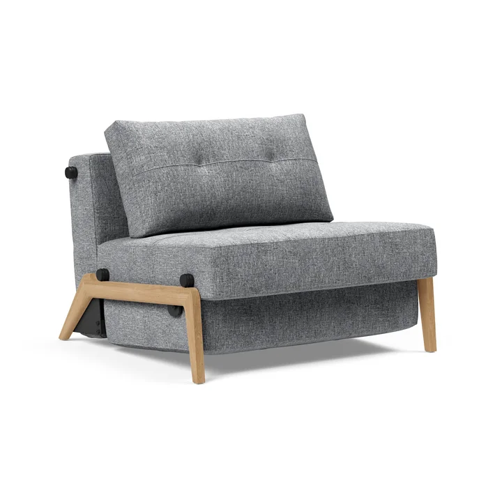 Innovation Living - Cubed 90 Armchair, oak / light gray (565 Twist Granite )