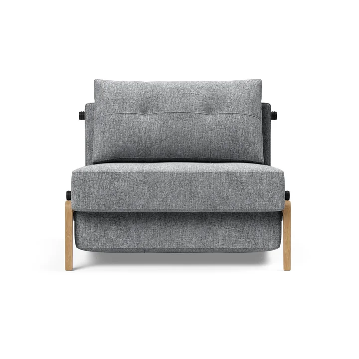 Innovation Living - Cubed 90 Armchair, oak / light gray (565 Twist Granite )
