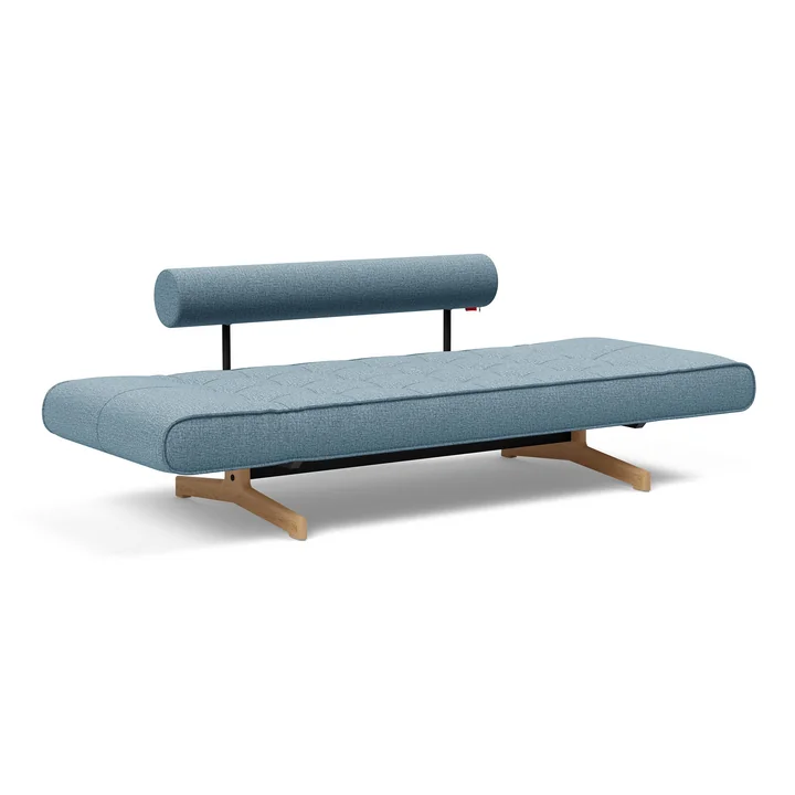 Innovation Living - Ghia Wood sofa bed, 210 x 93 cm, light blue (525 Mixed Dance )