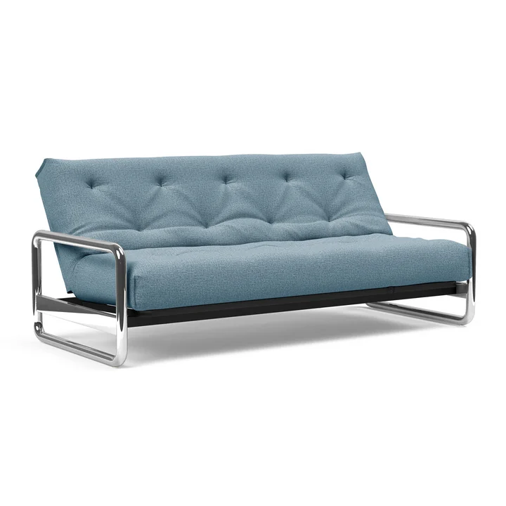 Innovation Living - Lomira Classic Sofa bed, incl. Nordic mattress, 140 x 200 cm (525 Mixed Dance Light Blue)
