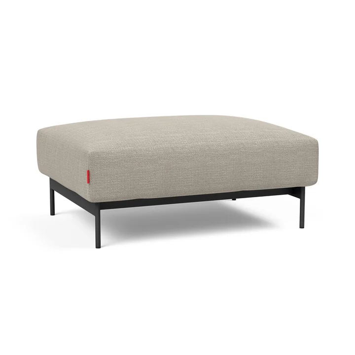 Innovation Living - Malloy Ottoman, black / natural (579 Kenya Gravel )