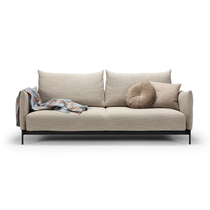 Innovation Living - Malloy sofa bed, 225 x 110 cm, natural (579 Kenya Gravel )