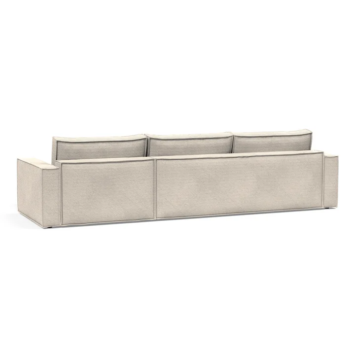 Innovation Living - Newilla sofa bed with lounger, 346 x 190 cm, ivory (595 Corduroy )