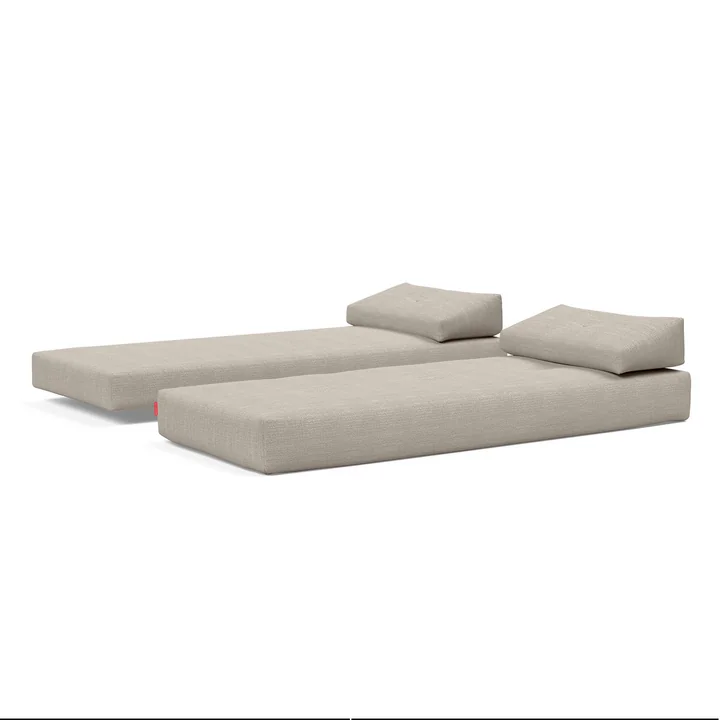 Innovation Living - Sigmund aluminum sofa bed, 200 x 84 cm, natural (579 Kenya Gravel )