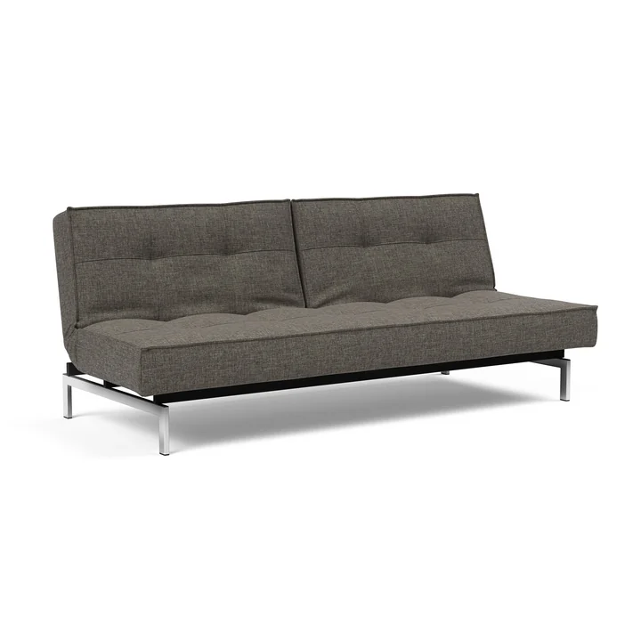 Innovation Living - Splitback Sofa bed, 210 x 89 cm, chrome / dark gray (216 Flashtex )