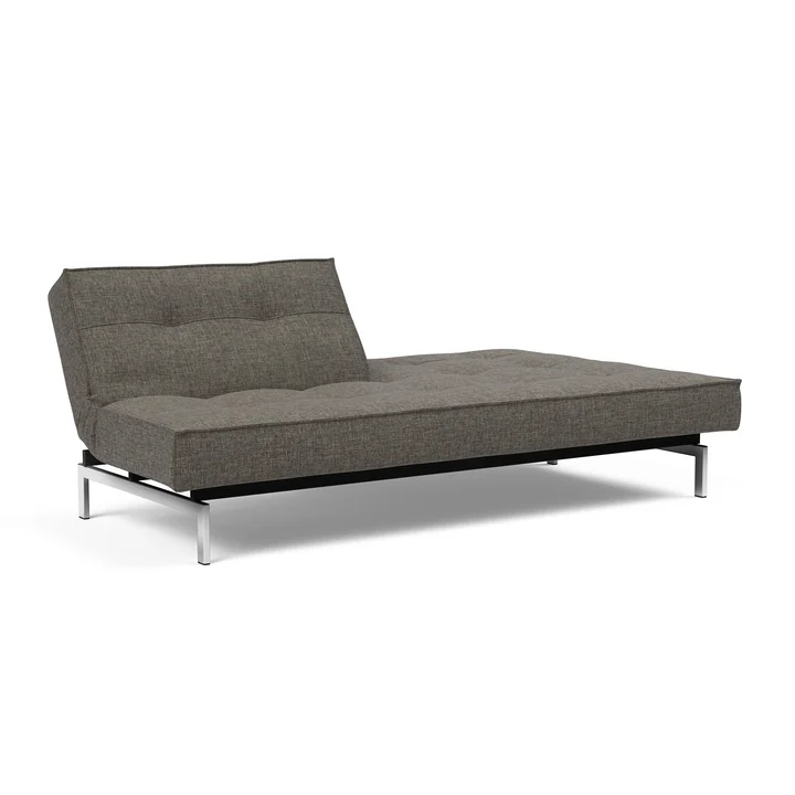 Innovation Living - Splitback Sofa bed, 210 x 89 cm, chrome / dark gray (216 Flashtex )