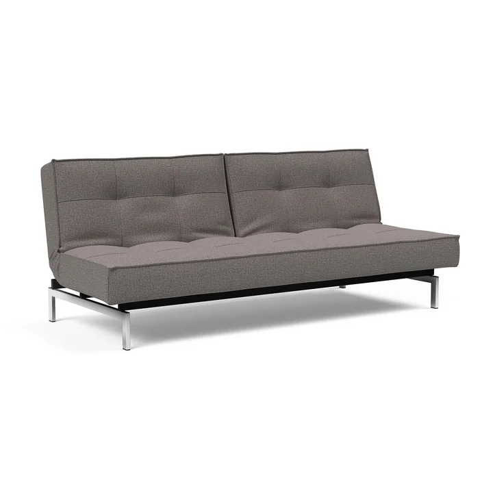 Innovation Living - Splitback Sofa bed, 210 x 89 cm, chrome / gray (521 Mixed Dance )