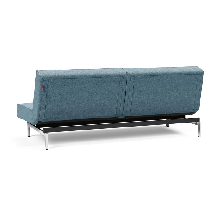 Innovation Living - Splitback Sofa bed, 210 x 89 cm, chrome / light blue (525 Mixed Dance )