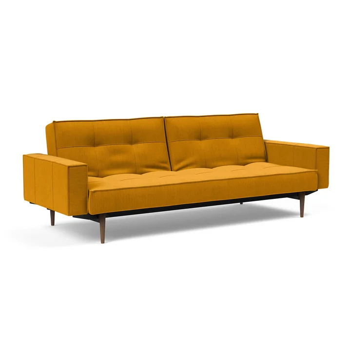Innovation Living - Splitback Styletto sofa bed with armrests, burned curry (507 Elegance )