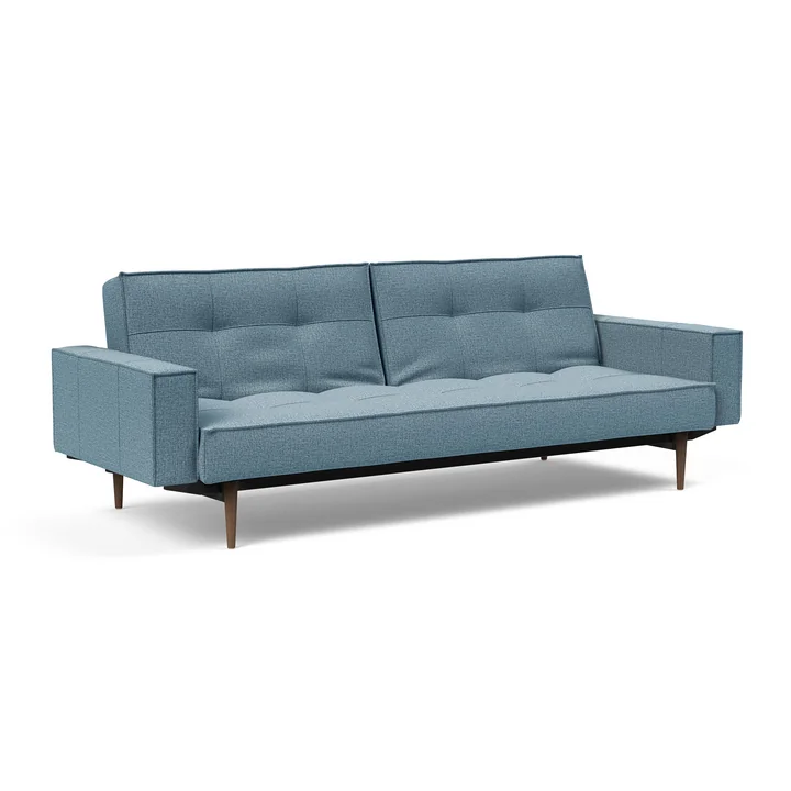 Innovation Living - Splitback Styletto sofa bed with armrests, light blue (525 Mixed Dance )