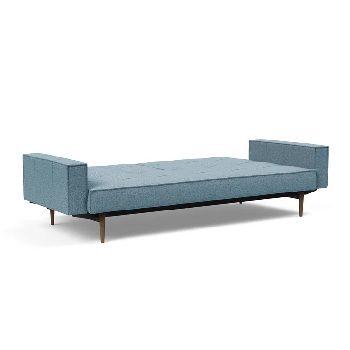 Innovation Living - Splitback Styletto sofa bed with armrests, light blue (525 Mixed Dance )