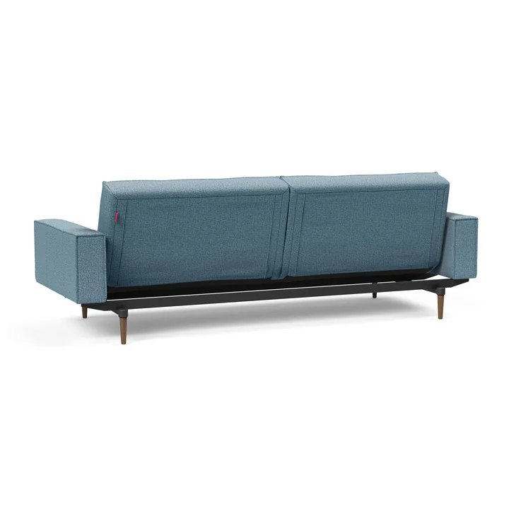 Innovation Living - Splitback Styletto sofa bed with armrests, light blue (525 Mixed Dance )