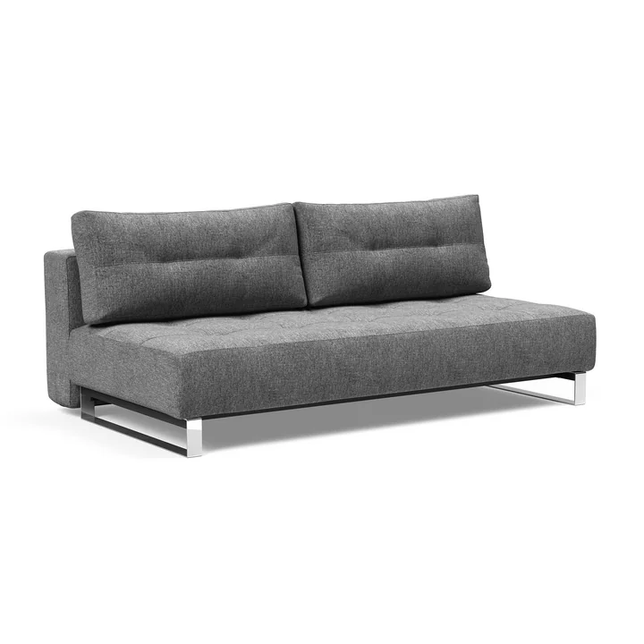 Innovation Living - Supremax D.E.L. sofa bed, 200 x 115 cm, chrome / gray (563 Twist )
