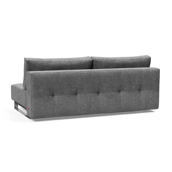 Innovation Living - Supremax D.E.L. sofa bed, 200 x 115 cm, chrome / gray (563 Twist )