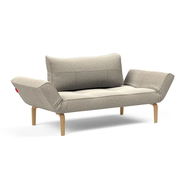 Innovation Living - Zeal Bow Sofa bed, 200 x 72 cm, natural oak / beige (539 Bouclé)