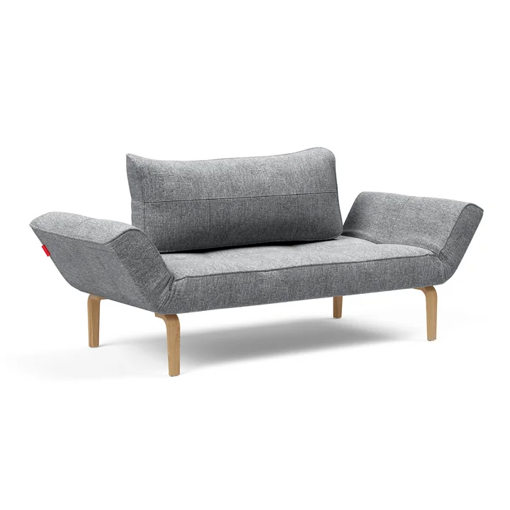 Innovation Living - Zeal Bow Sofa bed, 200 x 72 cm, natural oak / gray (565 Twist Granite)