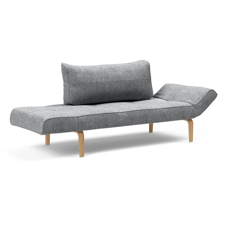 Innovation Living - Zeal Bow Sofa bed, 200 x 72 cm, natural oak / gray (565 Twist Granite)