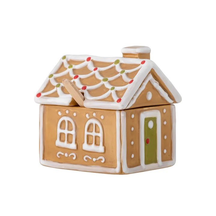 Bloomingville - Ginnie jar with lid and spoon, brown